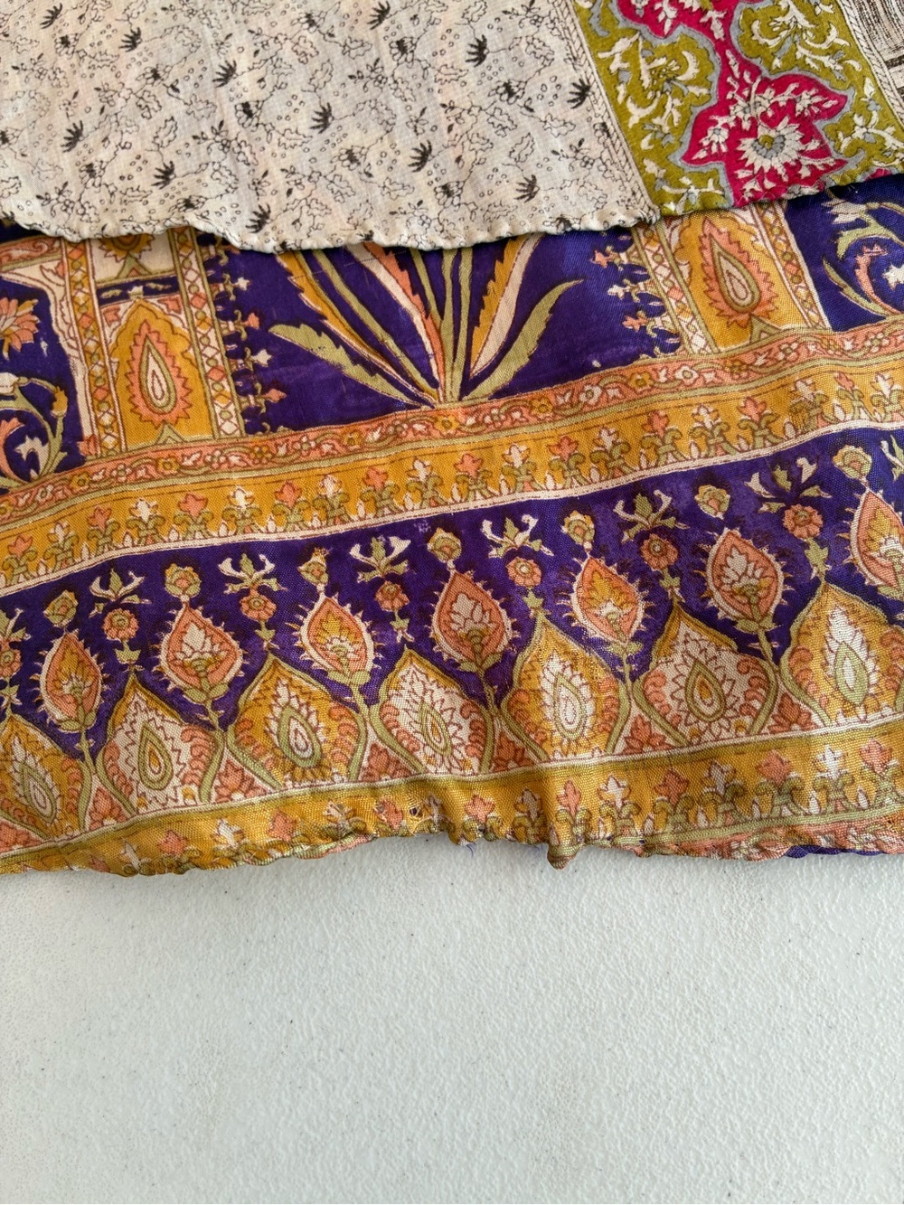 Silk Reversible Wrap Around Floral Skirt - Picture 8 of 13